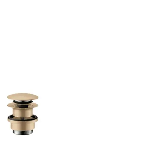 Ablaufgarnitur von Hansgrohe in gebürstetem Bronze-Finish, bestehend aus mehreren Teilen zur Installation in Waschtisch- und Bidetmischern.